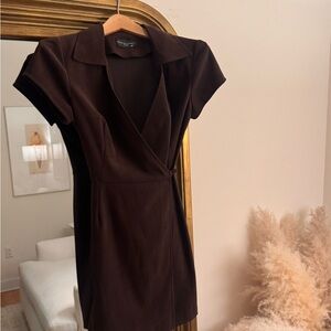 Nanette Lepore Brown Suede Wrap Dress